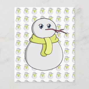 Snowman wearing a yellow scarf flyer
