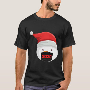 Snowman Wearing Mask Quarantine Christmas 2020 T-Shirt