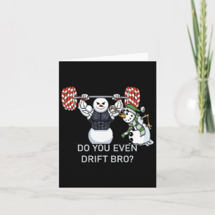 Snowman Weightlifting Bodybuilding Funny Workout  Card
