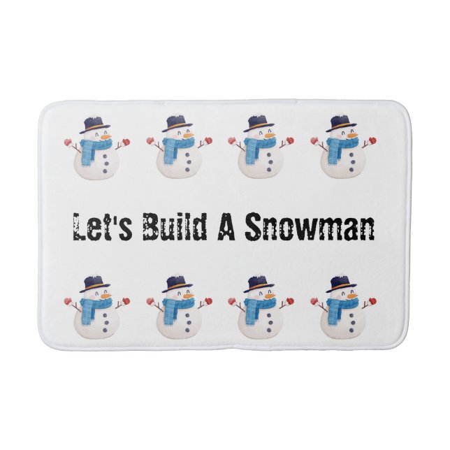 Snowman Winter Bathroom Mat (Front)