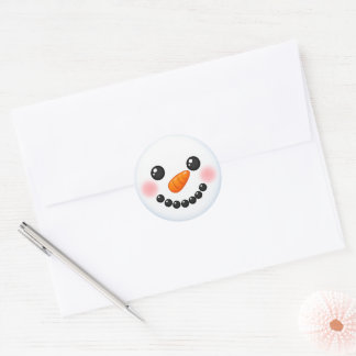 Snowman Winter Christmas Fun Classic Round Sticker
