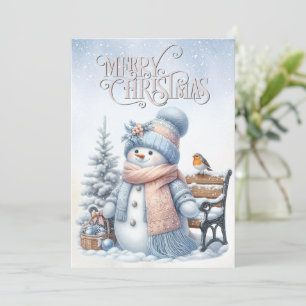 Snowman Winter Christmas Holiday Card