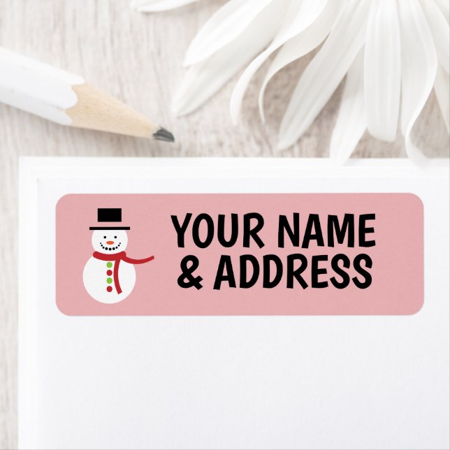 SNOWMAN WINTER CHRISTMAS RETURN ADDRESS LABELS (Insitu)