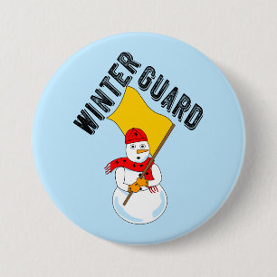 Snowman Winter Guard 3 Inch Round Button
