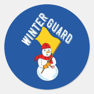 Snowman Winter Guard Classic Round Sticker