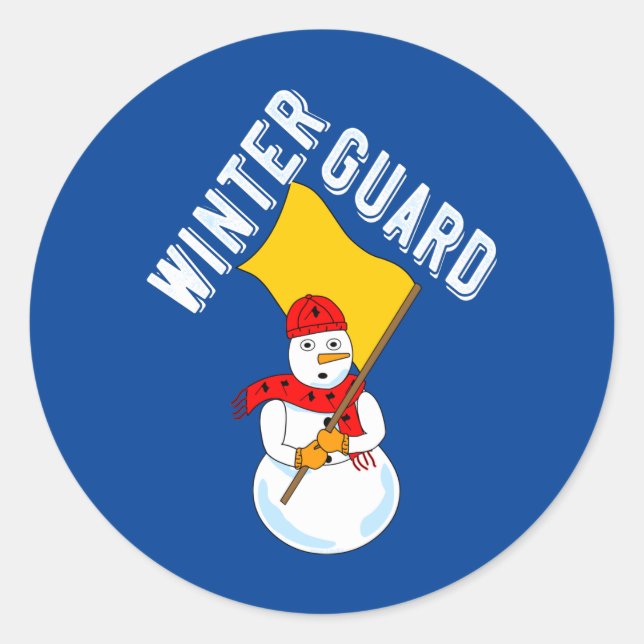 Snowman Winter Guard Classic Round Sticker (Front)