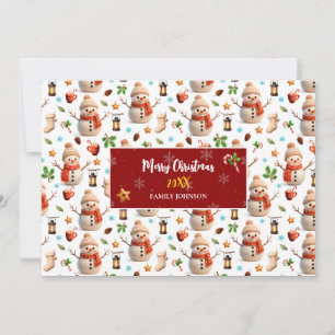 Snowman Winter Holiday - Merry Christmas Card