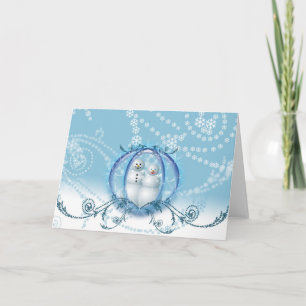 Snowman Winter Holiday Snowflake Xmas Blank Inside Card