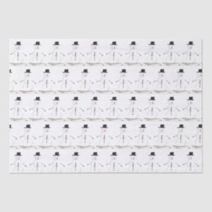 Snowman Winter Holiday Xmas Gift Retro Vintage Tissue Paper