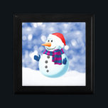Snowman Winter Merry Christmas Snow Gift Box<br><div class="desc">Cute Snowman in snow Christmas Theme Doormat.</div>