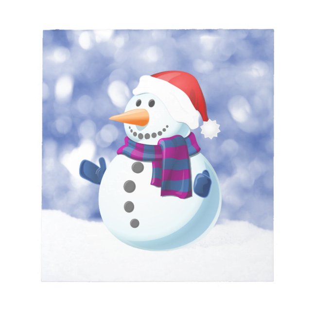 Snowman Winter Merry Christmas Snow Notepad (Front)