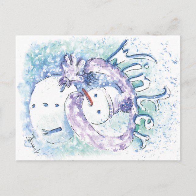 Snowman Winter season post card (Front)