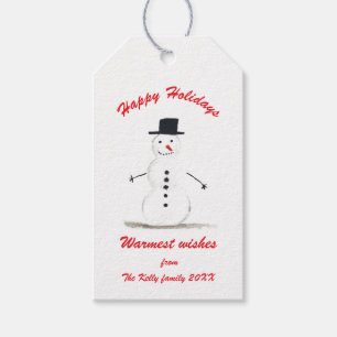 Snowman Winter White Christmas Cute Gift Tags