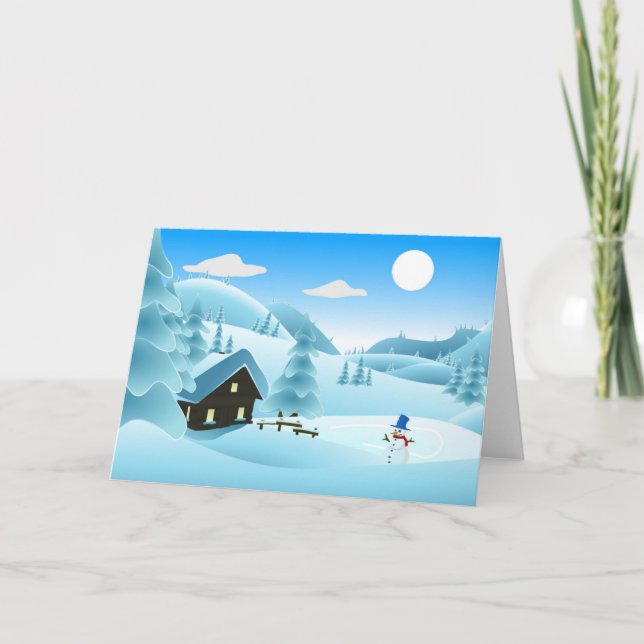 Snowman Winter Wonderland Christmas Card (Front)