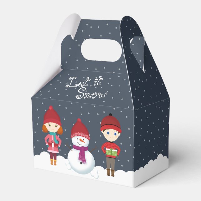 Snowman Winter Wonderland Favor Box (Front Side)