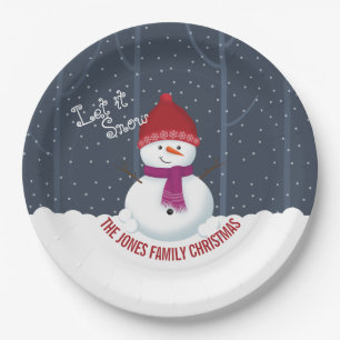 Snowman Winter Wonderland Paper Plate