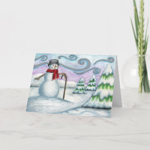 Snowman Winter Wonderland Photo Greeting Card