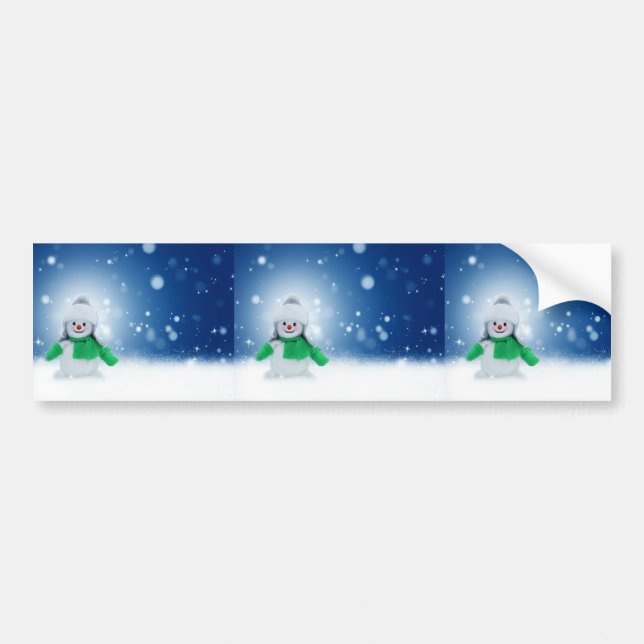 Snowman Wishes Bumper Sticker (Front)