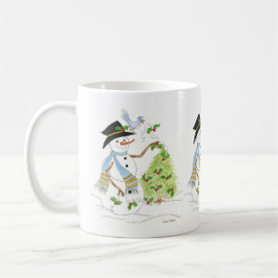Snowman with a Bluebird Coffee Mug