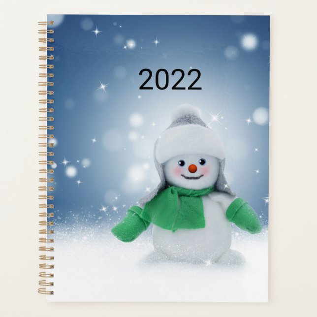 Snowman with a green scarf  planner (Front)