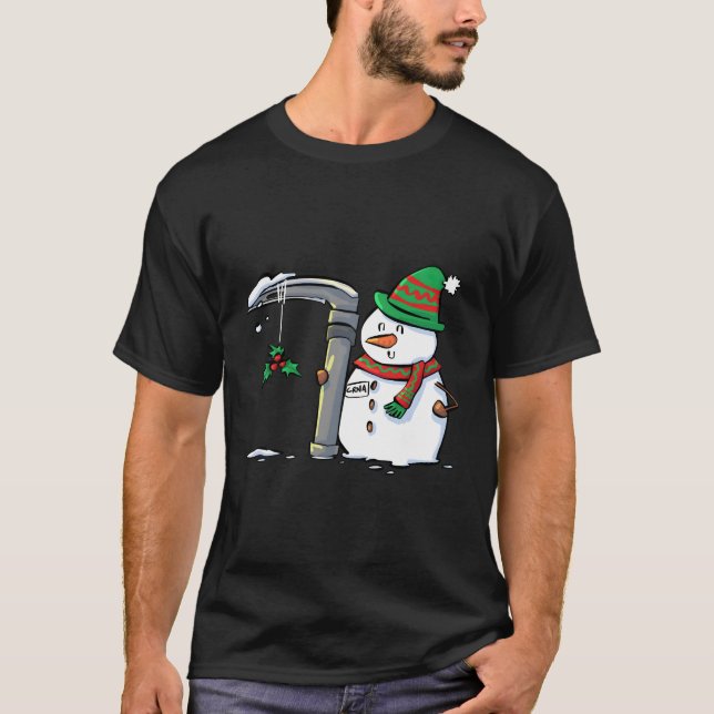 Snowman With A Mac 3 Anesthesia For Christmas T-Shirt (Front)