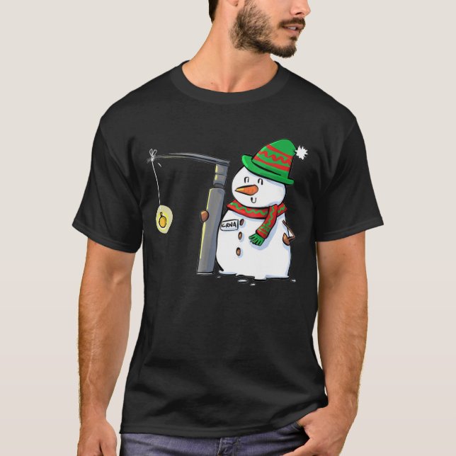 Snowman with a Miller 2 Anesthesia Christmas T-Shirt (Front)