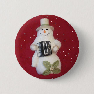 SNOWMAN WITH ACCORDION 2 INCH ROUND BUTTON