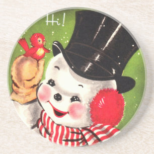 Snowman with Bird Coaster