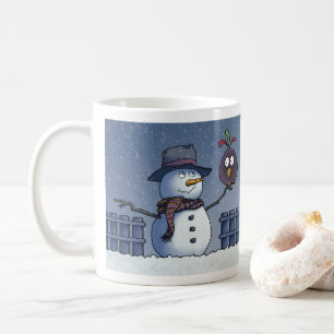 Snowman with Bird Coffee Mug