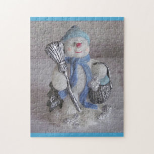Snowman with Broom Jigsaw Puzzle