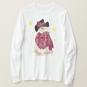 Snowman With Burgundy T-Shirt