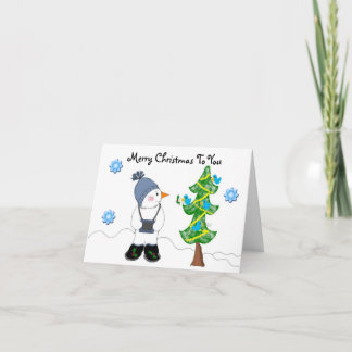 Snowman with Camera Holiday Card