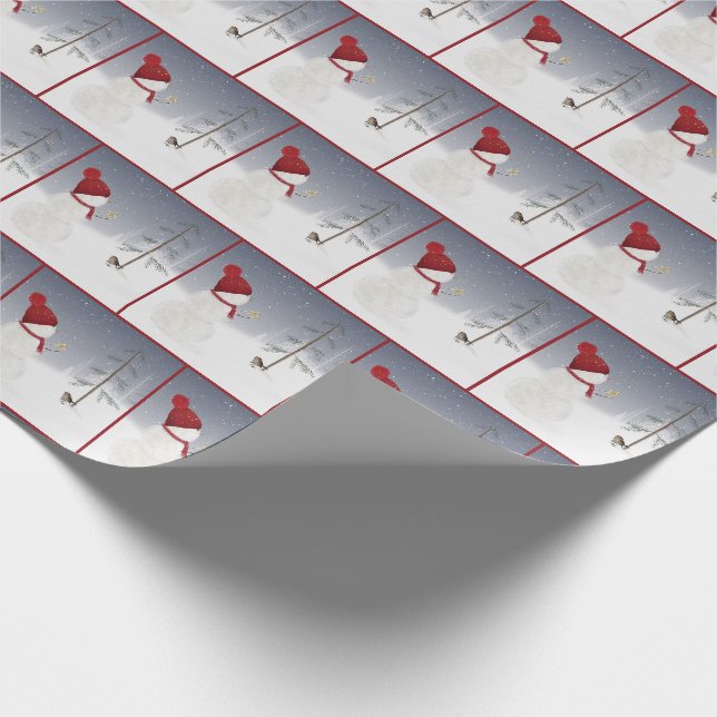 snowman with Christmas star Wrapping Paper (Corner)