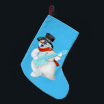 Snowman with Guitar Funny Christmas Stocking<br><div class="desc">Funny Christmas Stockings Snowman with Guitar - Customizable - or Choose / add your favourite background colours / text ! MIGNED Painting Design</div>