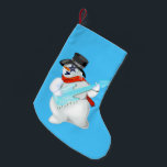 Snowman with Guitar Funny Christmas Stocking<br><div class="desc">Funny Christmas Stockings Snowman with Guitar - Customizable - or Choose / add your favourite background colours / text ! MIGNED Painting Design</div>