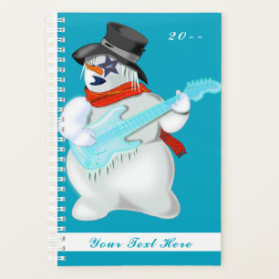 Snowman with Guitar Funny Planner Personalized