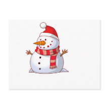 Snowman With Hat And Scarf