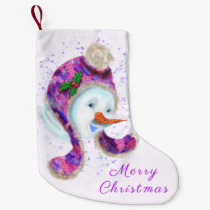 Snowman with Hat Christmas Stocking