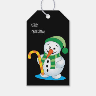 Snowman with Hat Personalized Christmas Gift Tag