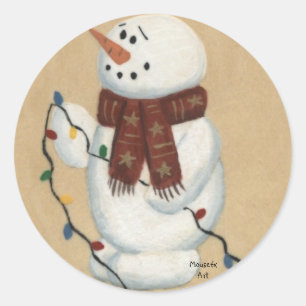 Snowman With Lights Sticker