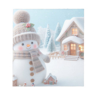 Snowman with Mistletoe Christmas Notepad