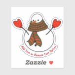 Snowman With Mittens Christmas<br><div class="desc">* Illustration of a cute snowman wearing mittens and a long scarf. * Several size options and choose matte glossy or transparent! * Add your text, family name, event, year or short message, or remove text option. * Use for decorating your laptop or sports bottles, scrap booking, DIY or crafting...</div>