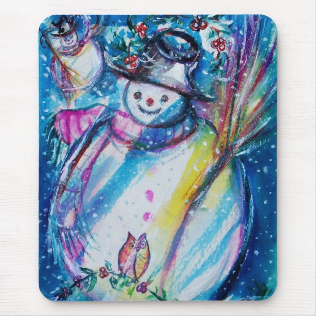 SNOWMAN WITH OWL MOUSE PAD (Front)