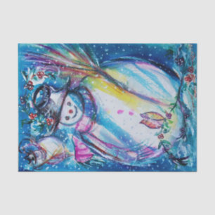 SNOWMAN WITH OWL,Winter Season ,Christmas Tissue Paper