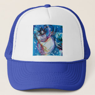 SNOWMAN WITH OWL Winter Season Trucker Hat