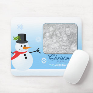 Snowman (with photo) mouse pad