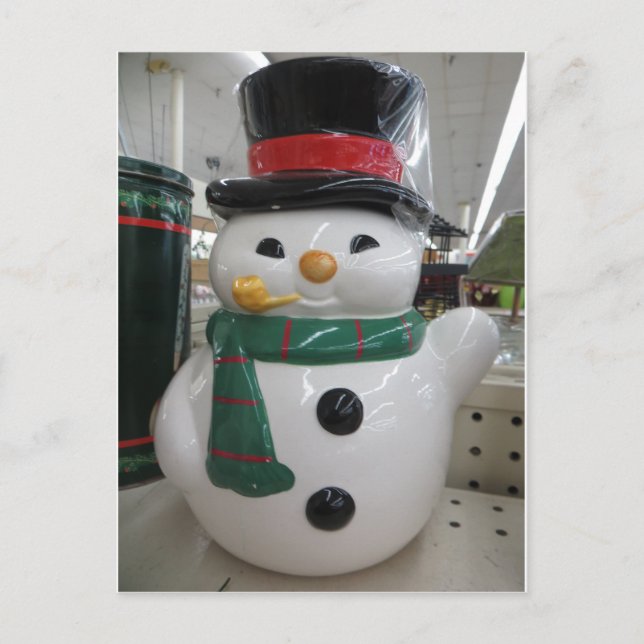 Snowman With Pipe Postcard (Front)