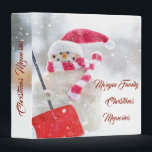 Snowman With Santa Hat  Christmas Memories Binder<br><div class="desc">Adorable snowman with santa hat on bokeh background.  Keep your holiday memories,  photos,  recipes,  and more in this classic looking 3 ring binder.</div>
