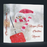 Snowman With Santa Hat  Christmas Memories Binder<br><div class="desc">Adorable snowman with santa hat on bokeh background.  Keep your holiday memories,  photos,  recipes,  and more in this classic looking 3 ring binder.</div>
