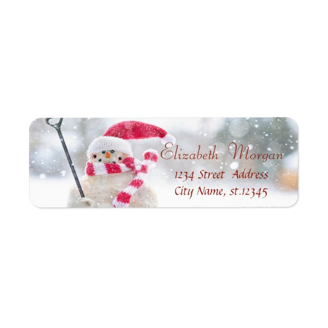 Snowman With Santa Hat Holiday (Front)